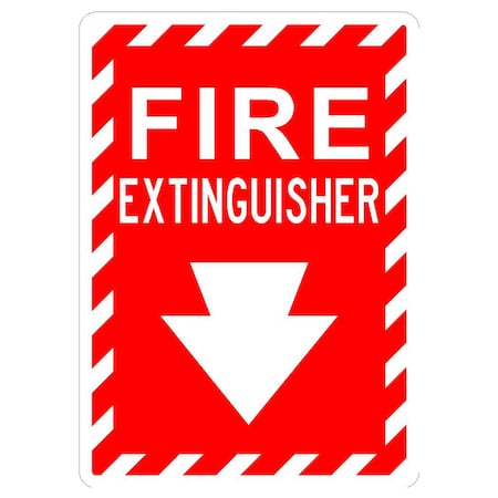 Sign Solutions Usa Fire Extinguisher Arrow 10"X14" High Intensity Prismatic Reflective (HIP) 080 DCS08HWT1014CUS00064